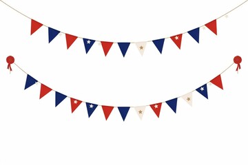 Obraz premium Juneteenth Bunting Garland with Hanging Pennants, Vector Decoration Isolated on White Background