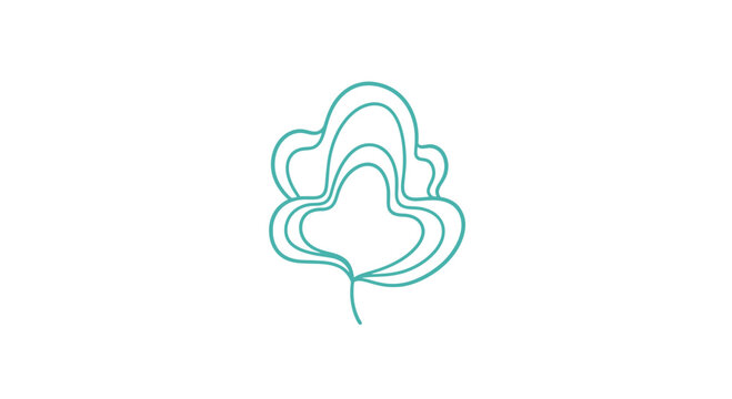 Simple Green Four Leaf Clover Illustration.