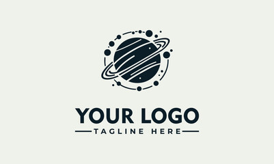 Space Saturn planet cosmos universe vector logo illustration © nuaari