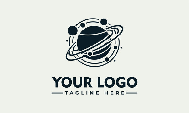 Saturn planet space orbit logo vector illustration template design