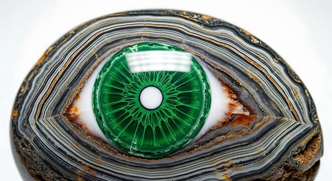 Mystical Green Eye Agate Geode Slice.