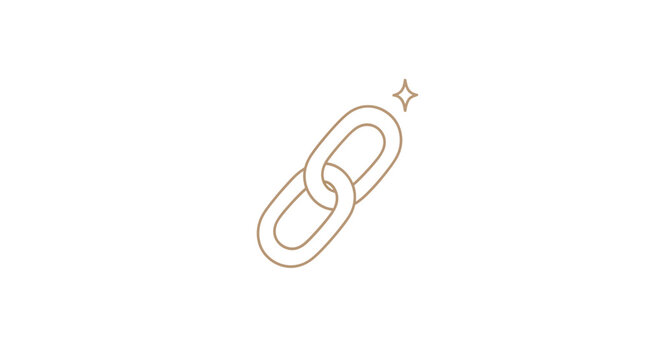 Gold Chain Link on White Background.