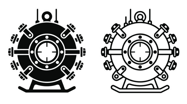 Bathysphere Capsule Icon Showing Deep Sea Exploration Vehicle Transportation Concept