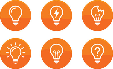 Light bulb icon collection, idea innovation energy concept symbols set, vector illustration bundle design graphics technology creativity artwork © VectoBloom