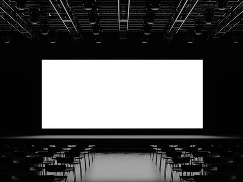 Empty Large Screen Display Mockup for Presentation 3D Render
