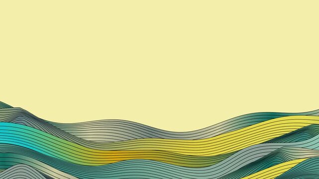 Abstract Wavy Line Landscape Art 4K