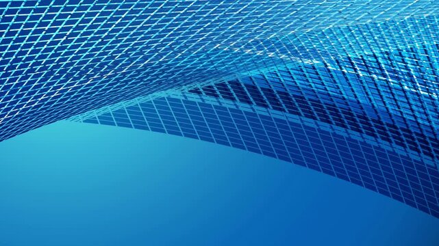 Abstract Blue Geometric Mesh Patterns 4K