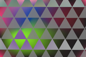 Obraz premium Geometric abstract background with colorful gradient triangles and hexagonal pattern.