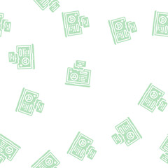 Fototapeta premium remote consultation vector glyph seamless pattern remote consultation sign illustration