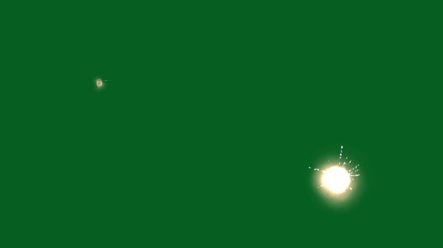 Fireworks exploding in 3D flat animation with alpha channel, Celebration event during new year's eve festival in the sky display at night, explosion line shape holiday, new year party or event. 4k