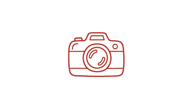Simple Red Camera Icon Illustration Design.