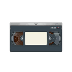 Naklejka premium Vector illustration recreate image of a VHS tape on a white background