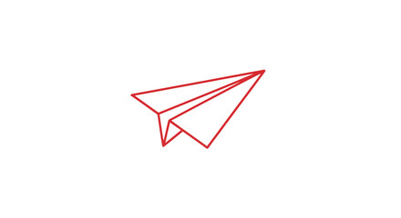 Red Paper Plane Origami Simple Design. © Aga