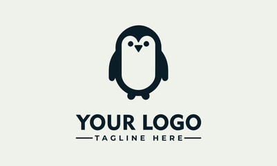 Minimalist penguin animal vector logo illustration for creative branding and modern design identity © nuaari