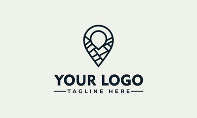 Obraz premium Minimalist Location Map Pin Vector Logo Illustration Design Element for Navigation Services and Travel Tech Branding