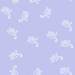 Fototapeta premium monkey animal in zoo vector line seamless pattern monkey animal in zoo sign illustration
