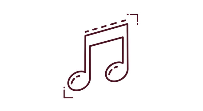 Simple Musical Eighth Note Symbol Design.