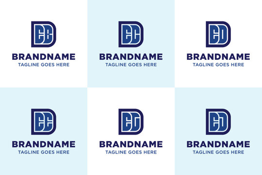 Letters DEB DEC DED DEE DEG DEJ Monogram Logo Set