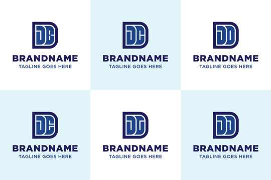 Letters DJB DJC DJD DJE DJG DJJ Monogram Logo Set