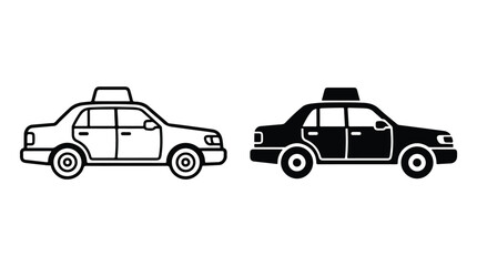 Fototapeta premium Taxi Car Icon Transportation Theme Showcasing Mobile App Ui Design