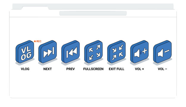 Media player control buttons icons.