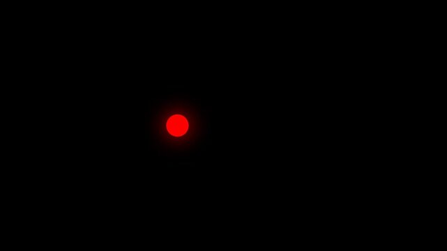 Minimalist Red Glowing Circular Loading Animation on Solid Black Background.