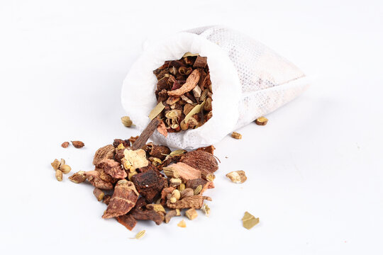 Sichuan Peppercorn Spice Blend Spilling from Mesh Packet