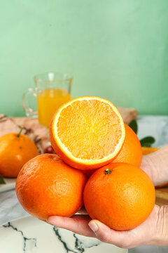 Fresh Orange Citrus Fruit Halved - Healthy Delicacies Display