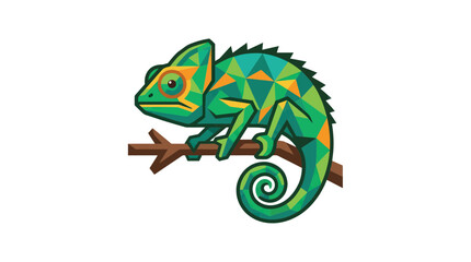 Colorful Chameleon on a Branch. © harjo