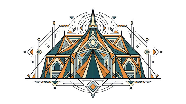 Geometric Pattern Design Element Ornament.