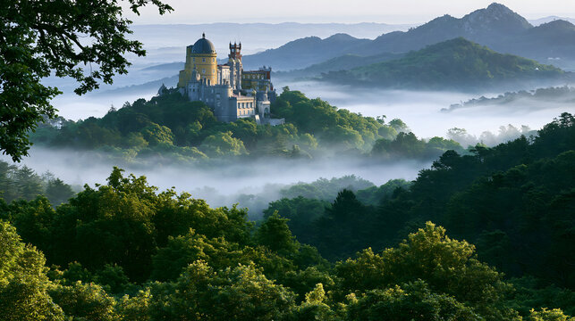 Palace in the Clouds: Romanticist Elegance of Pena Palace Amid the Sintra Mist