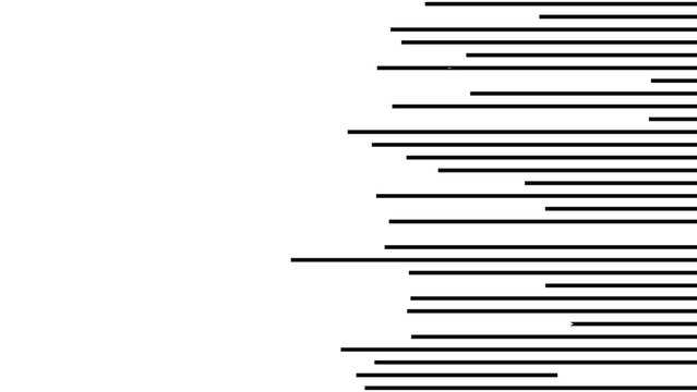 Minimalist speed lines vector, black horizontal motion streaks on white background, dynamic fast movement effect for sports and automotive design