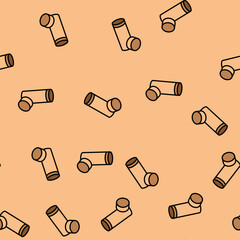 Obraz premium tube cap cardboard packaging vector seamless pattern tube cap cardboard packaging sign illustration
