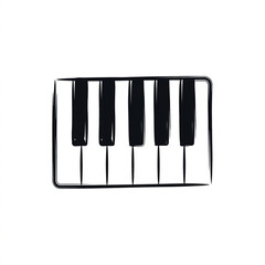 Fototapeta premium Simple Hand Drawn Piano Keyboard Illustration.
