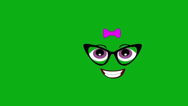 face smart geek glasses smiling happy teeth premium stock asset element for professional video creators. this specialized graphic layer is optimized perfectly for overlay design