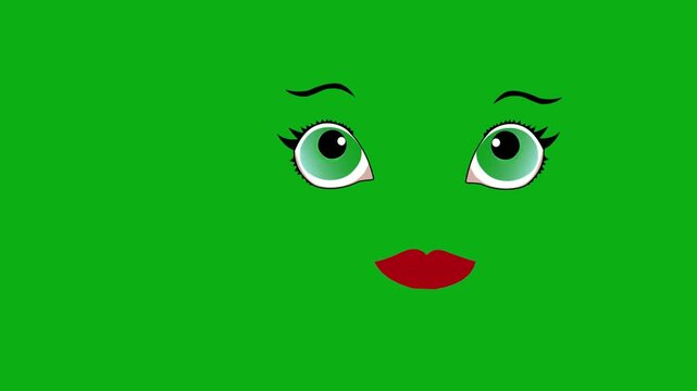 face seductive kiss lips green background makeup premium stock asset element for professional video creators. this specialized graphic layer is optimized perfectly for overlay