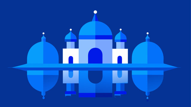Blue mosque with reflection in water