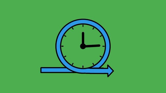 Agile development icon featuring clock and arrow symbols. Visual representation of iterative workflow and efficient project delivery.
