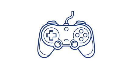 Simple Line Drawing of Video Game Controller. © Patupa