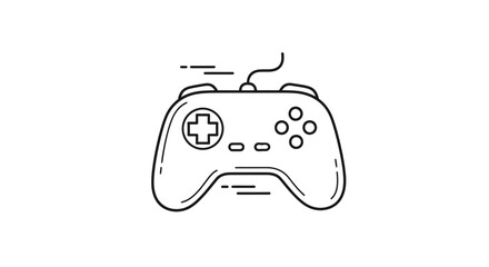 Simple Line Drawing of a Game Controller. © Patupa