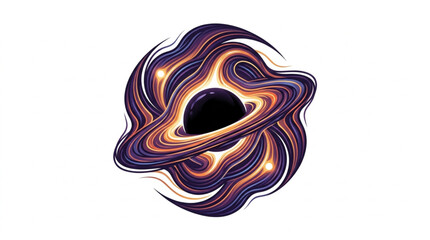 Abstract representation of a black hole with accretion disk. © Tem