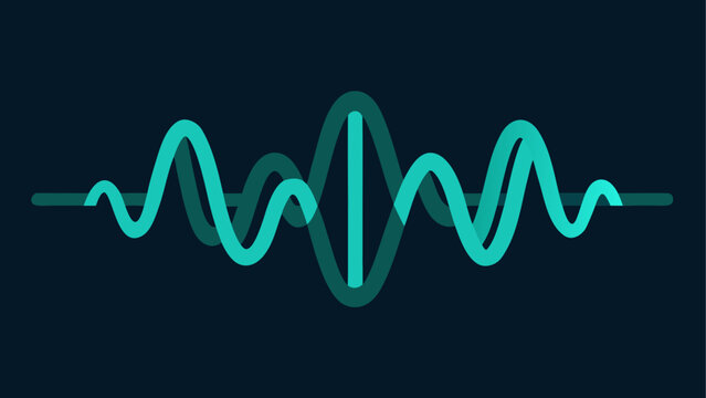 Audio waveform, sound wave, music equalizer, green gradient, vector graphic