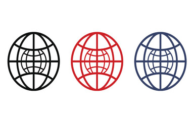Fototapeta premium Globe icons for global network and international business, earth symbol