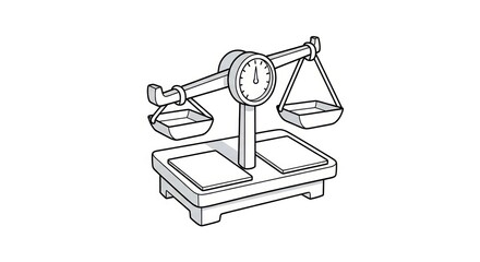 Obraz premium Classic beam balance scale for weighing and justice