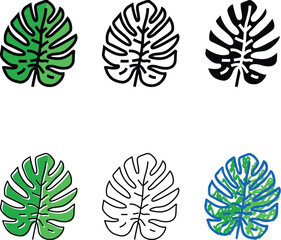 monstera tropical variants leaf color icon vector. monstera tropical leaf sign. isolated symbol © vectorwin