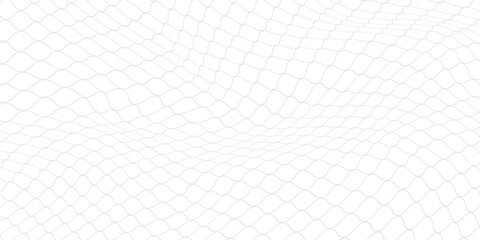 Fishing or soccer net. Repeated hexagon pattern. Black wired mesh texture isolated on white background. Metallic or fabric fence, cage or lattice structure. Vector graphic Illustration. © ifon