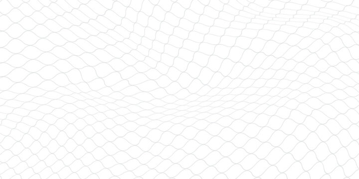 Fishing or soccer net. Repeated hexagon pattern. Black wired mesh texture isolated on white background. Metallic or fabric fence, cage or lattice structure. Vector graphic Illustration.