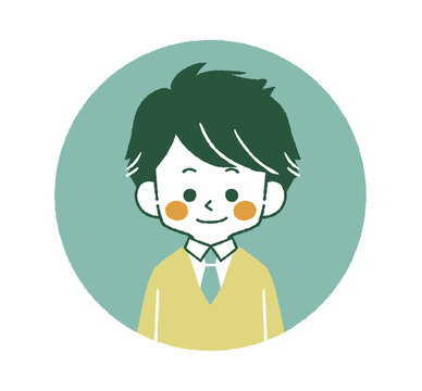 笑顔の男子学生のアイコン