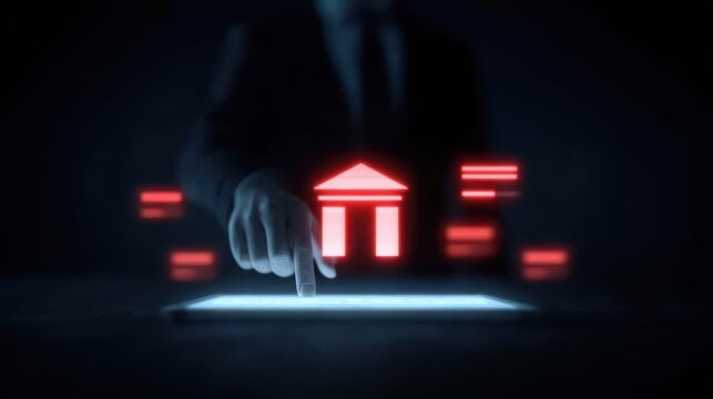 A financial adviser enters the bank as a developer is researching a new processing tool for handling electronic cash daily.