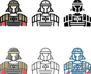 Fototapeta premium legionary ancient rome warrior color icon variations vector. legionary ancient rome warrior sign. isolated symbol